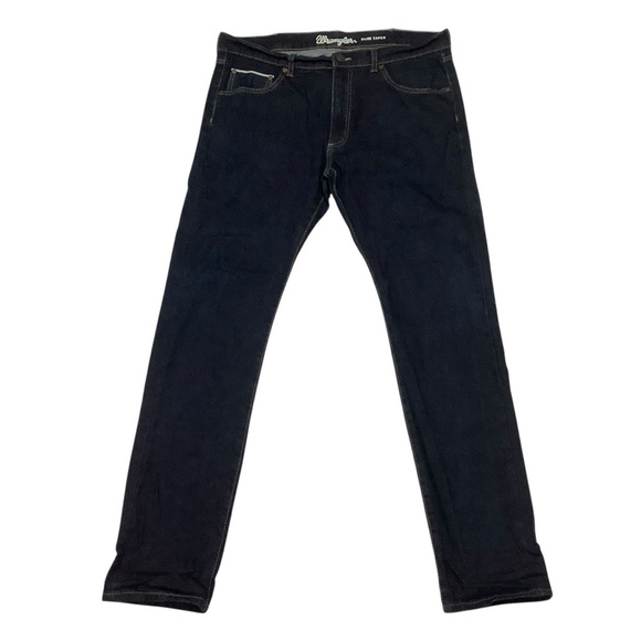 Wrangler Men’s Slim Fit Jeans Taper Dark Wash Rinsed Selvedge Size 36 x 34 - Picture 1 of 8